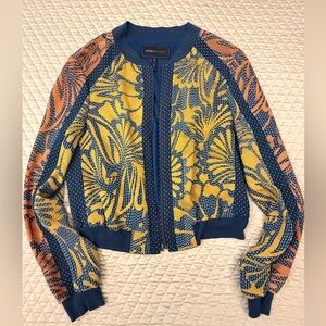 BCBGMaxAzria Vibrant Blue and Orange Bomber Jacket